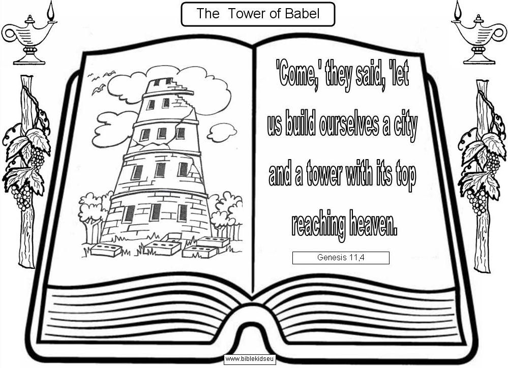 Tower of babel coloring pages tower of babel mary and martha coloring pages