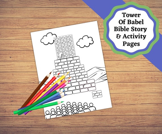 Printable tower of babel crafts story and coloring pages tower of babel bible kids lesson