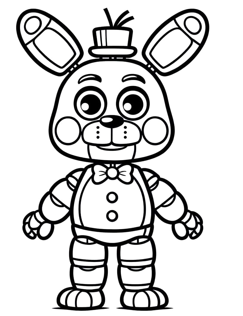 Cute little toy bonnie coloring page
