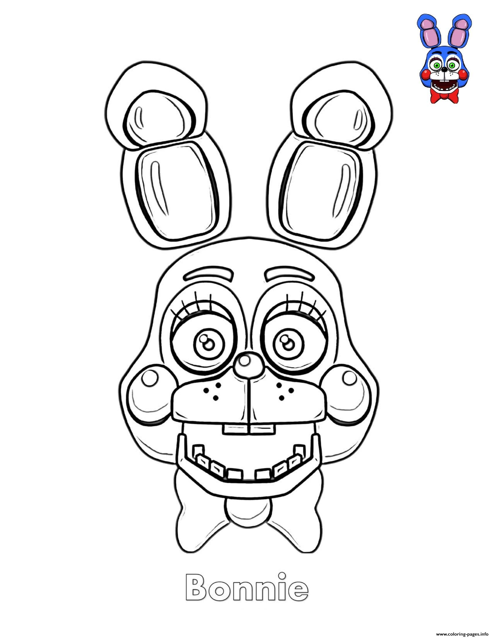 Print bonnie face fnaf loring pages fnaf loring pages loring books loring pages