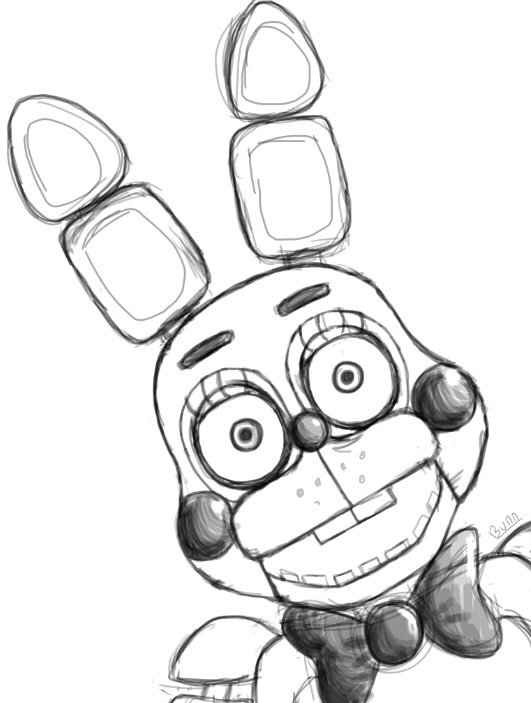 Toy bonnie sketch fnaf rp art amino