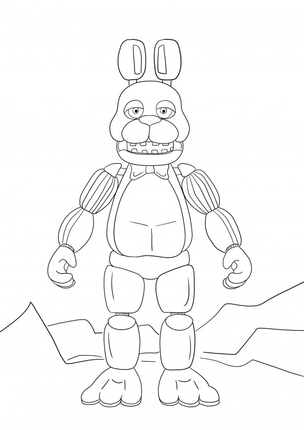 Fnaf toy bonnie free printable page to color for kids of all ages