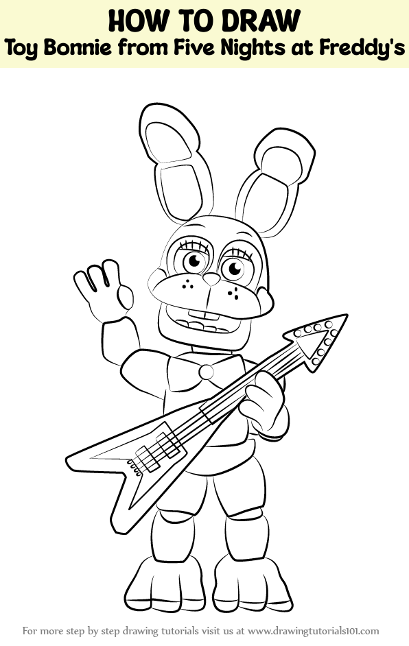 How to draw toy bonnie from five nights at freddys five nights at freddys step by step