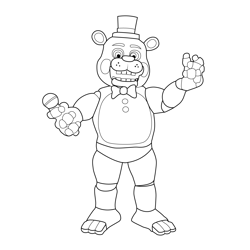 Toy freddy fnaf coloring page for kids