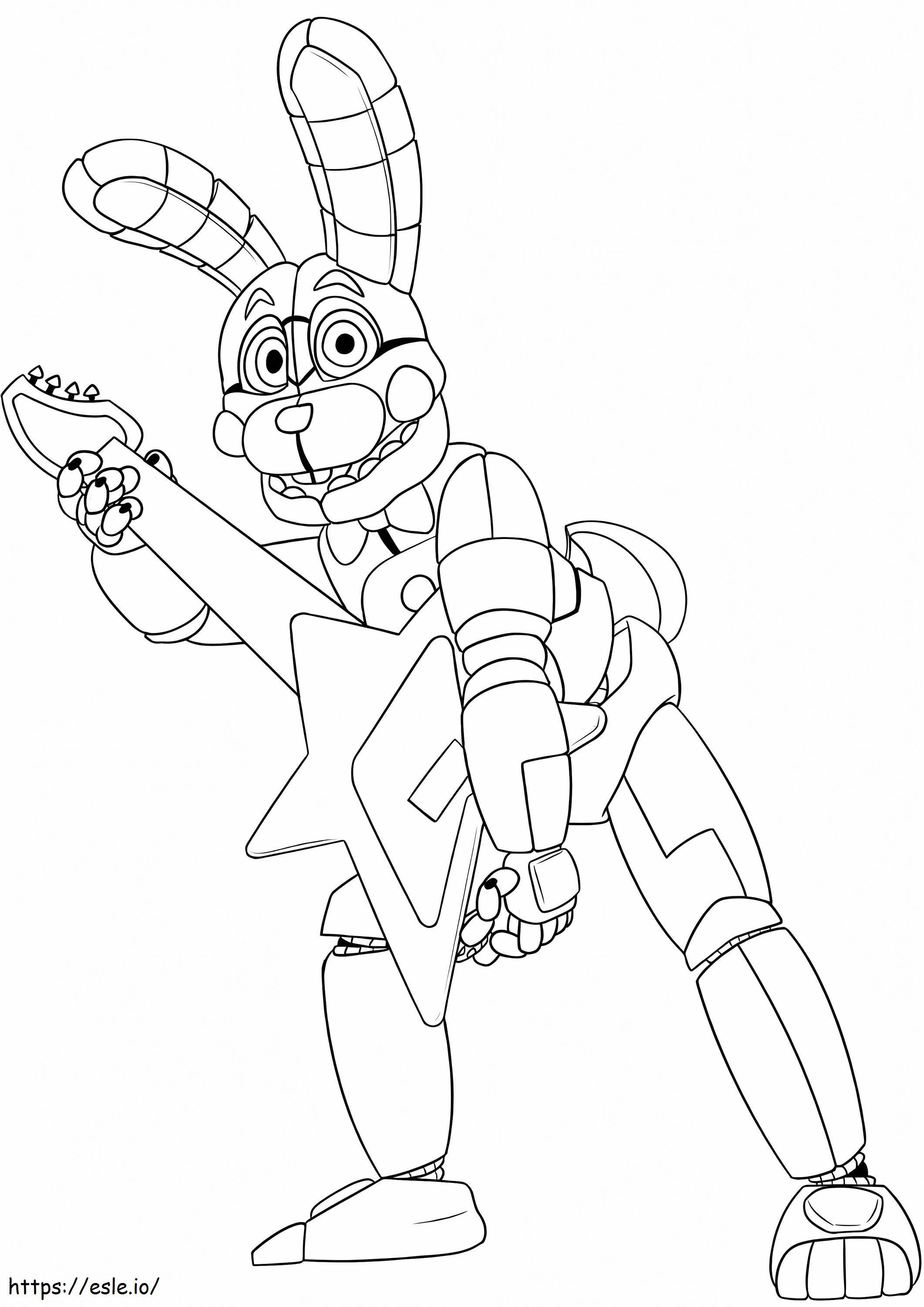 Bonnie playing guitar coloring page