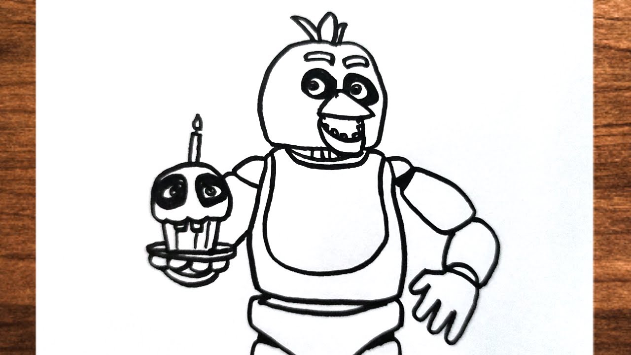 How to draw fnaf chica the chicken five nights at freddys the movie