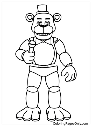 Fnaf toy chica coloring page