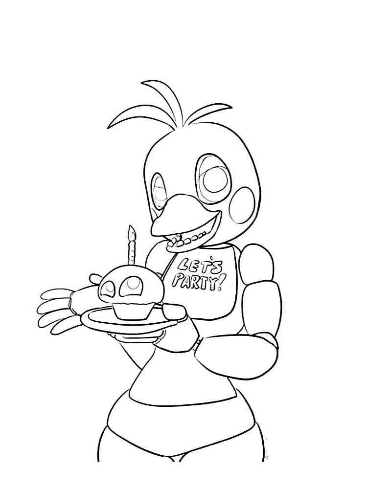Animatronics chica coloring pages