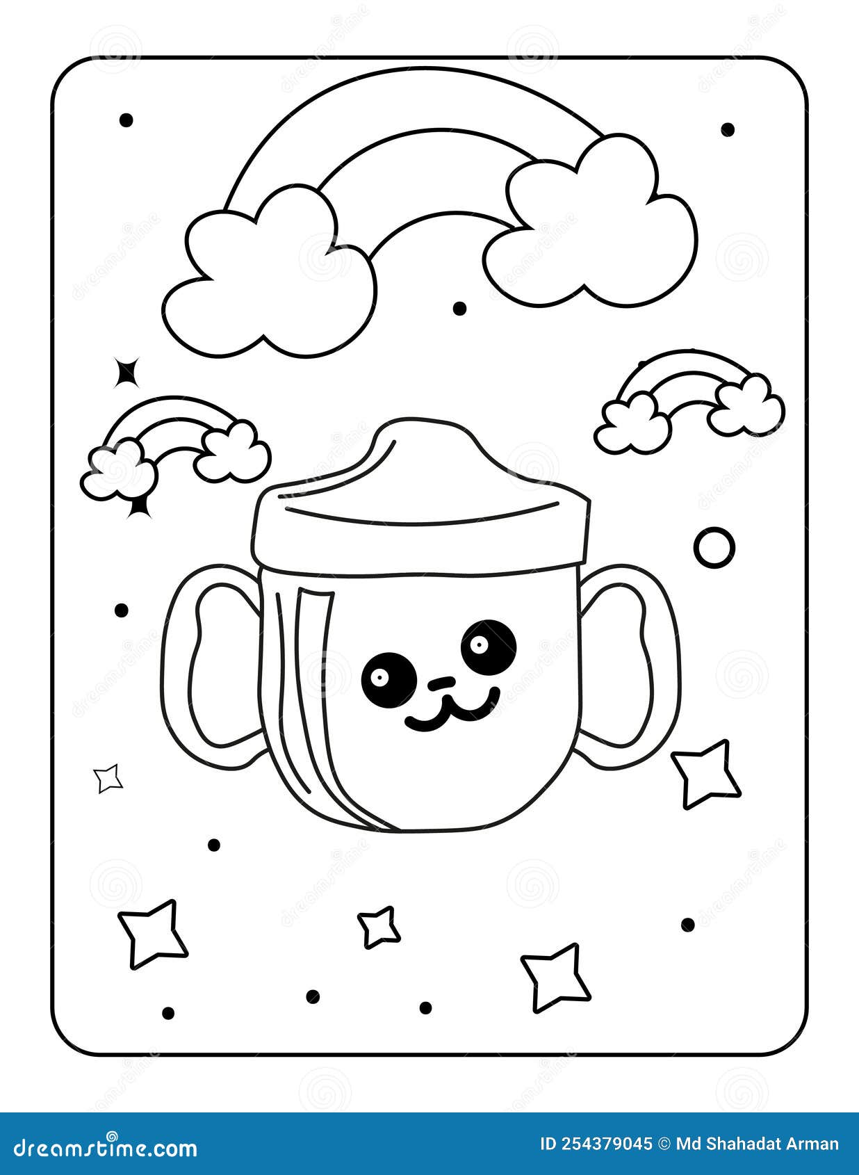 Toy doodle coloring page toy coloring book for kids easy coloring page for kids kids coloring page design doll coloring page stock vector