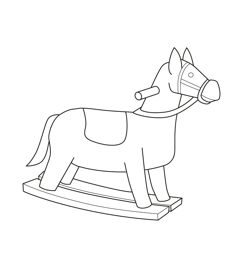 Toy horse colouring image free colouring book for children â monkey pen store