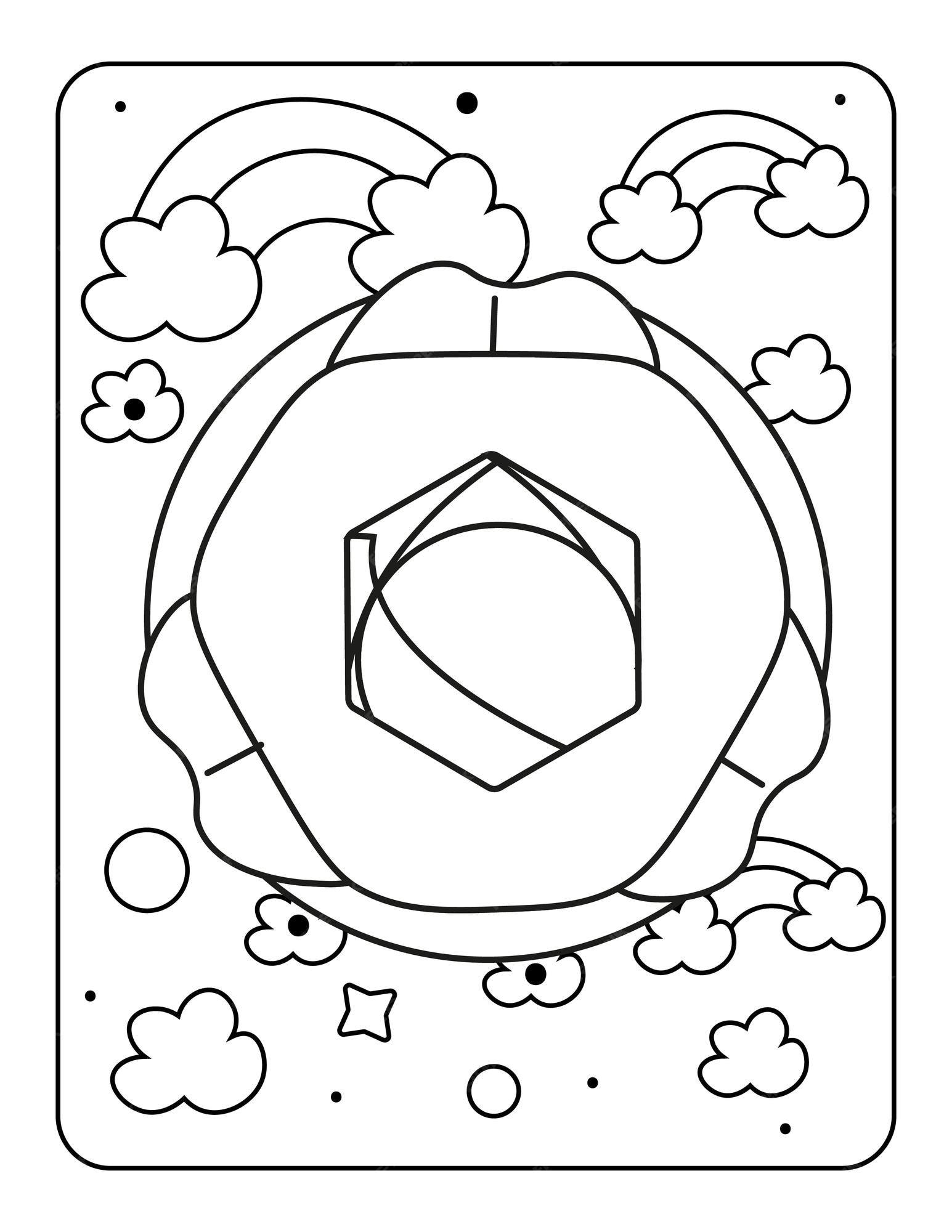 Premium vector baby toy coloring page easy illustration for coloring book