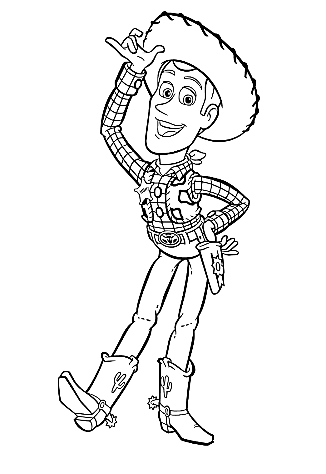 Free printable toy story cowboy coloring page for adults and kids