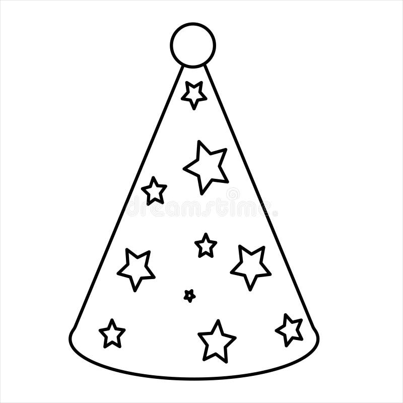 Coloring page outline of hat cone toy vector illustration stock illustration