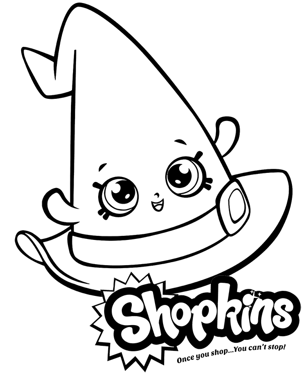 Shopkins halloween hat coloring page