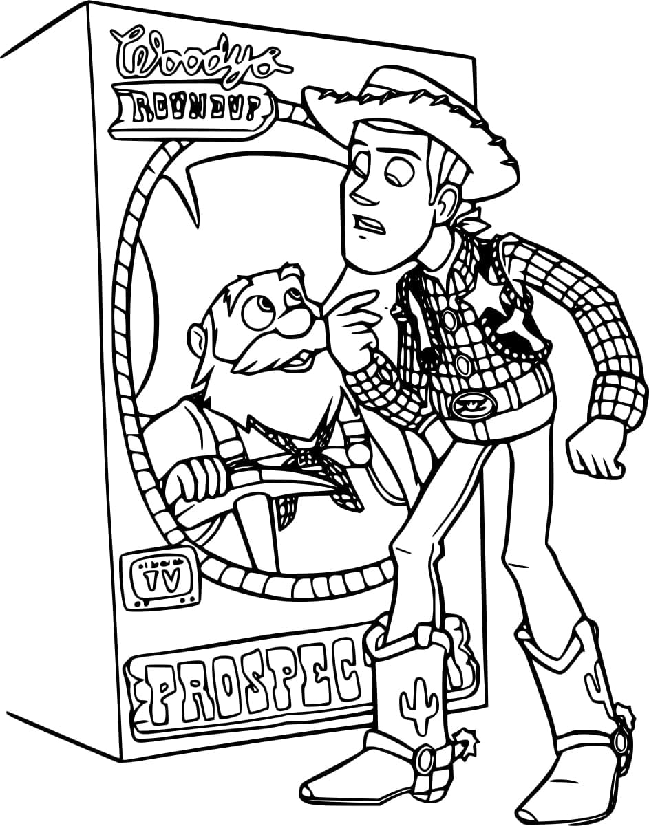 Toy story woody and stinky pete coloring page