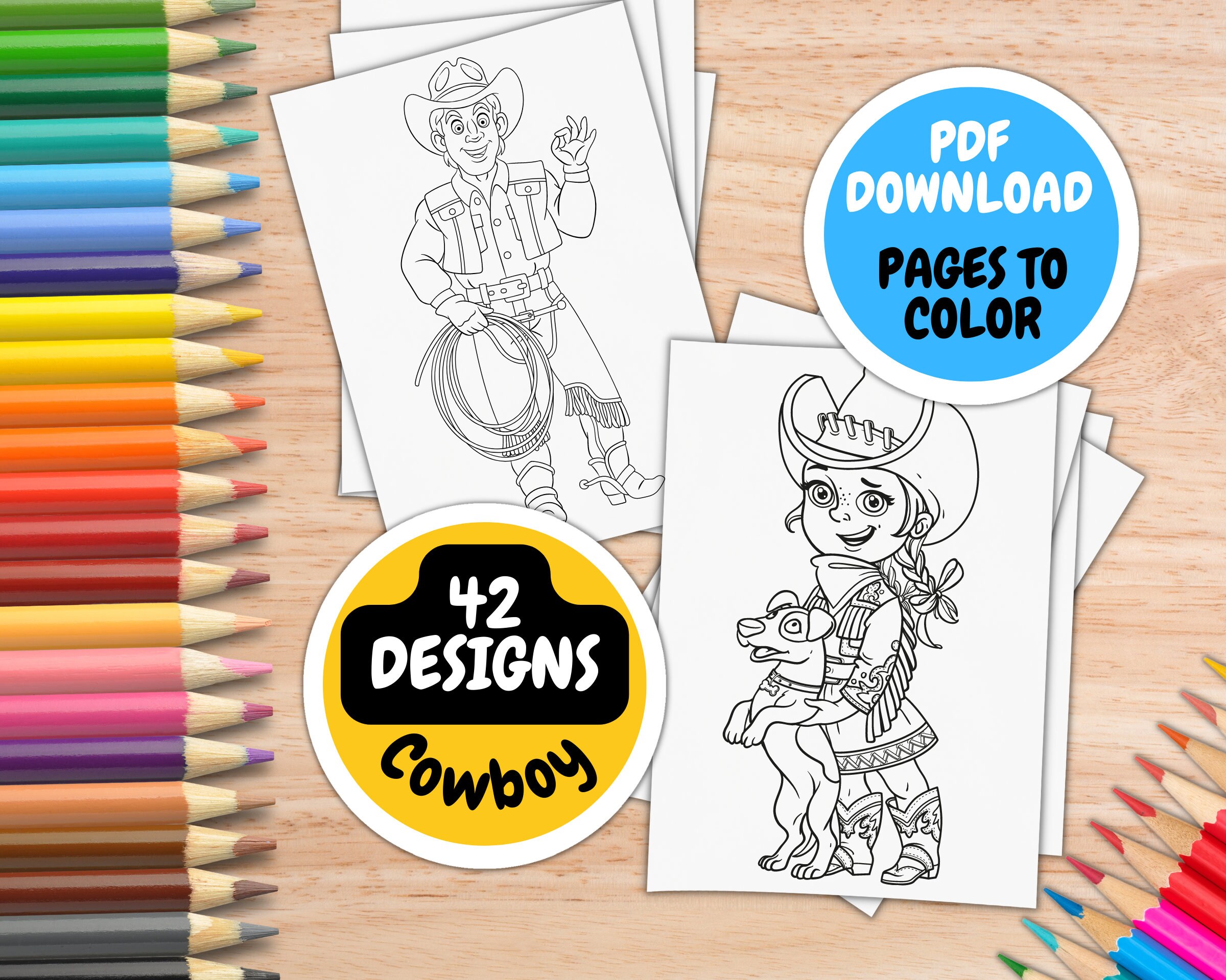 Cowboy coloring pages for kids ages