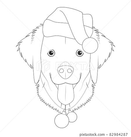 Christmas greeting card for coloring golden