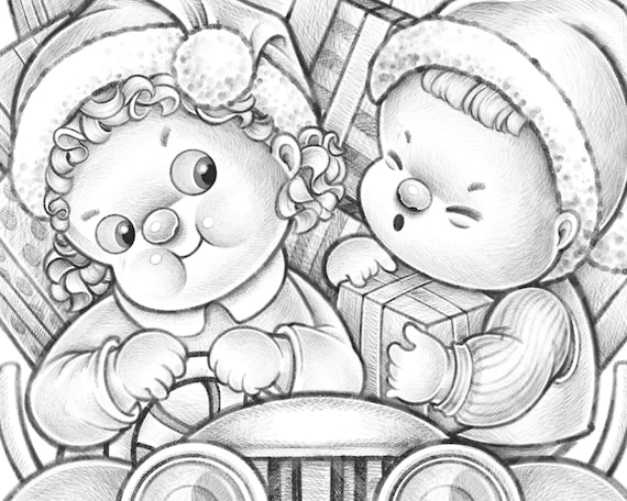 Buy care for a ride cute boy and girl coloring page grayscale christmas coloring page for adults and kids funny gifts car toys decoration online in india