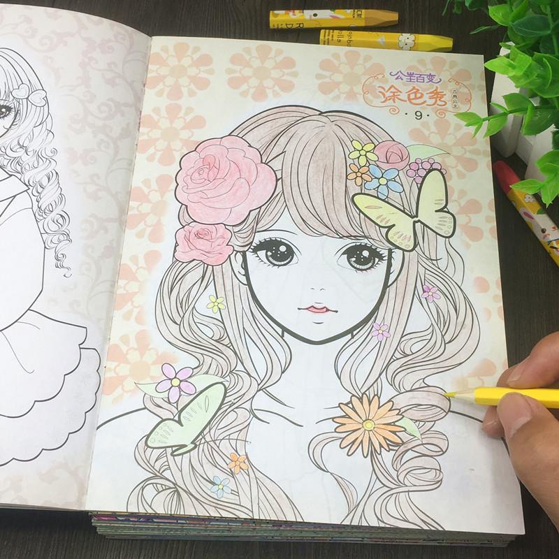 Booksset children drawing painting learning educational toy color book princess cartoon picture toy enlightenment copybooks
