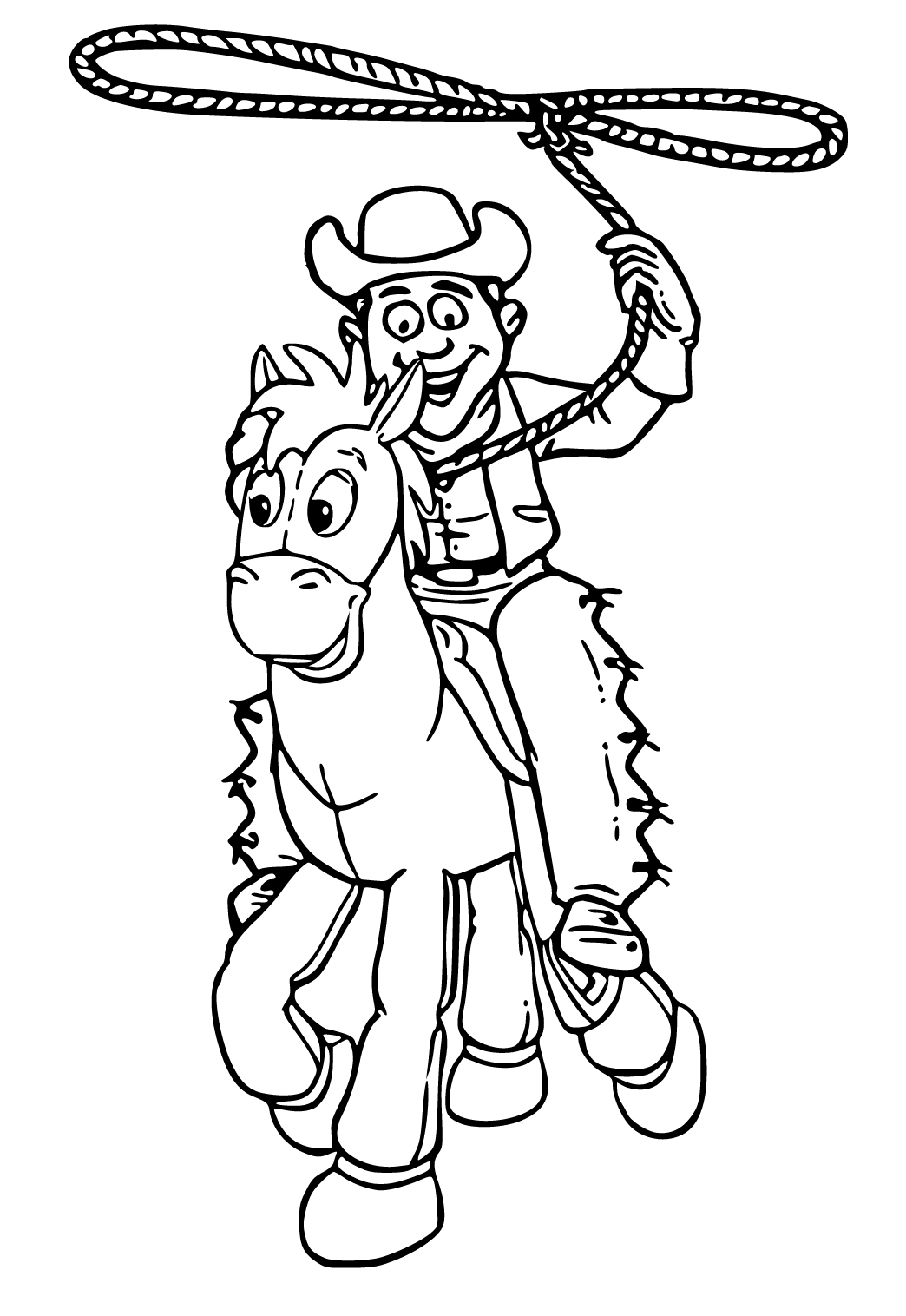 Free printable cowboy lasso coloring page for adults and kids