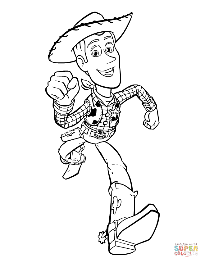 Sheriff woody is running coloring page free printable coloring pages