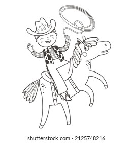 Hundred cowboy coloring page royalty