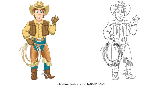 Hundred cowboy coloring page royalty