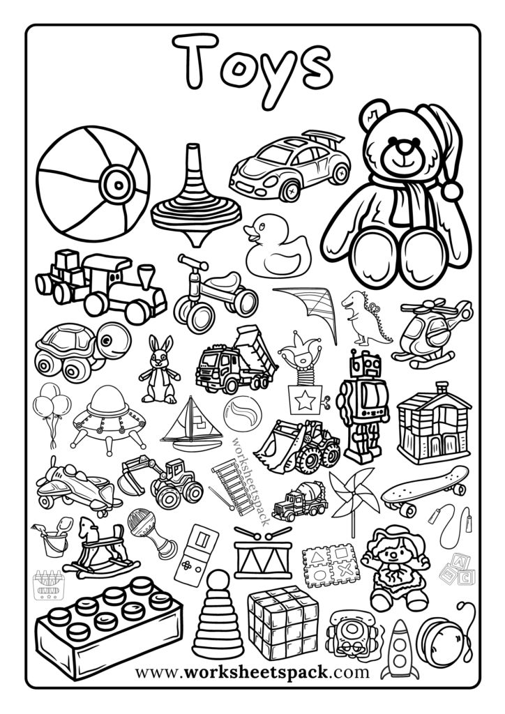 Toys coloring pages free pdf