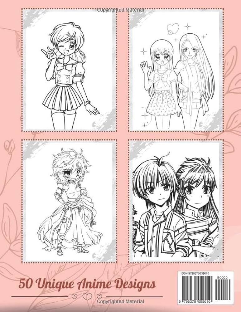 Anime coloring book for teens beautiful japanese anime manga coloring pages for teens and kids
