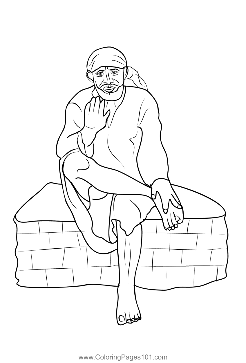 Shirdi sai baba coloring page for kids