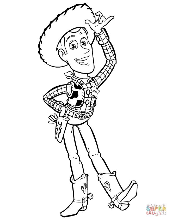 Sheriff woddy says hi coloring page free printable coloring pages