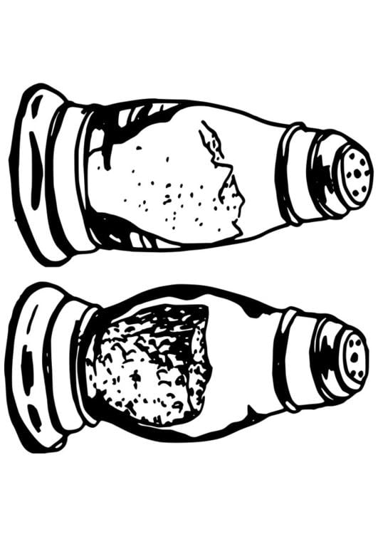 Coloring page salt and pepper shakers