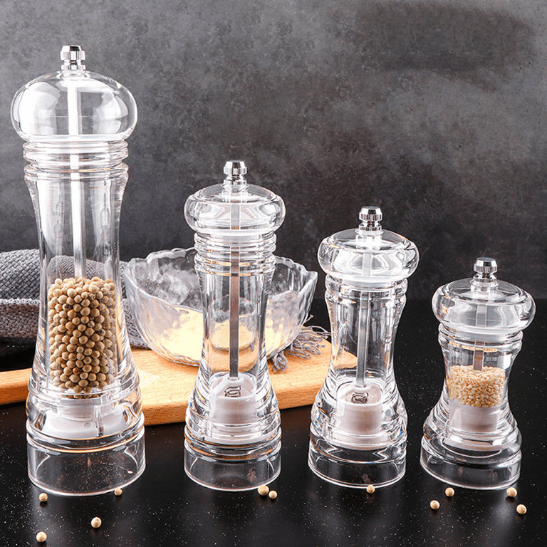 Clear acrylic salt and pepper grinder refillable sea salt pepper grinder kitchen pepper shaker