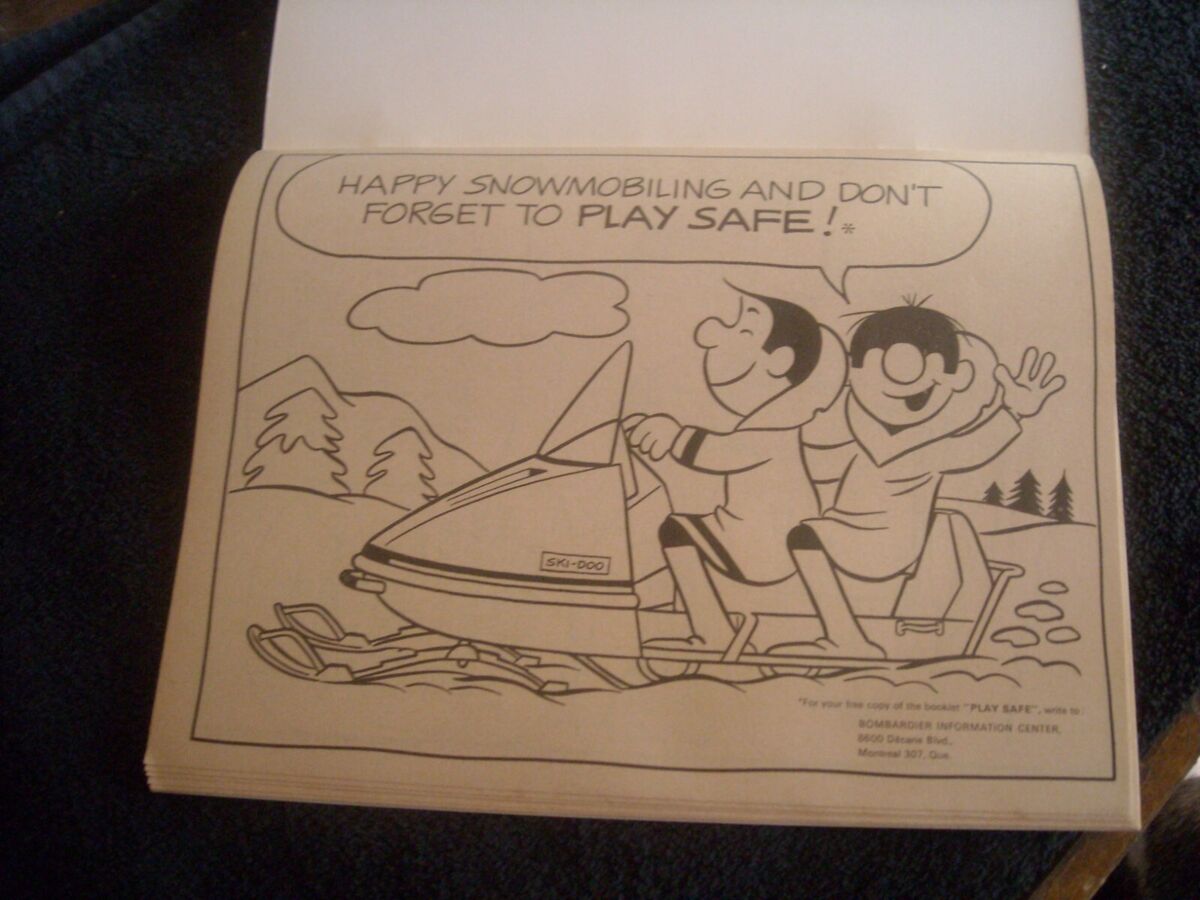 Rare vintage bombardier ski doo snowmobile coloring book