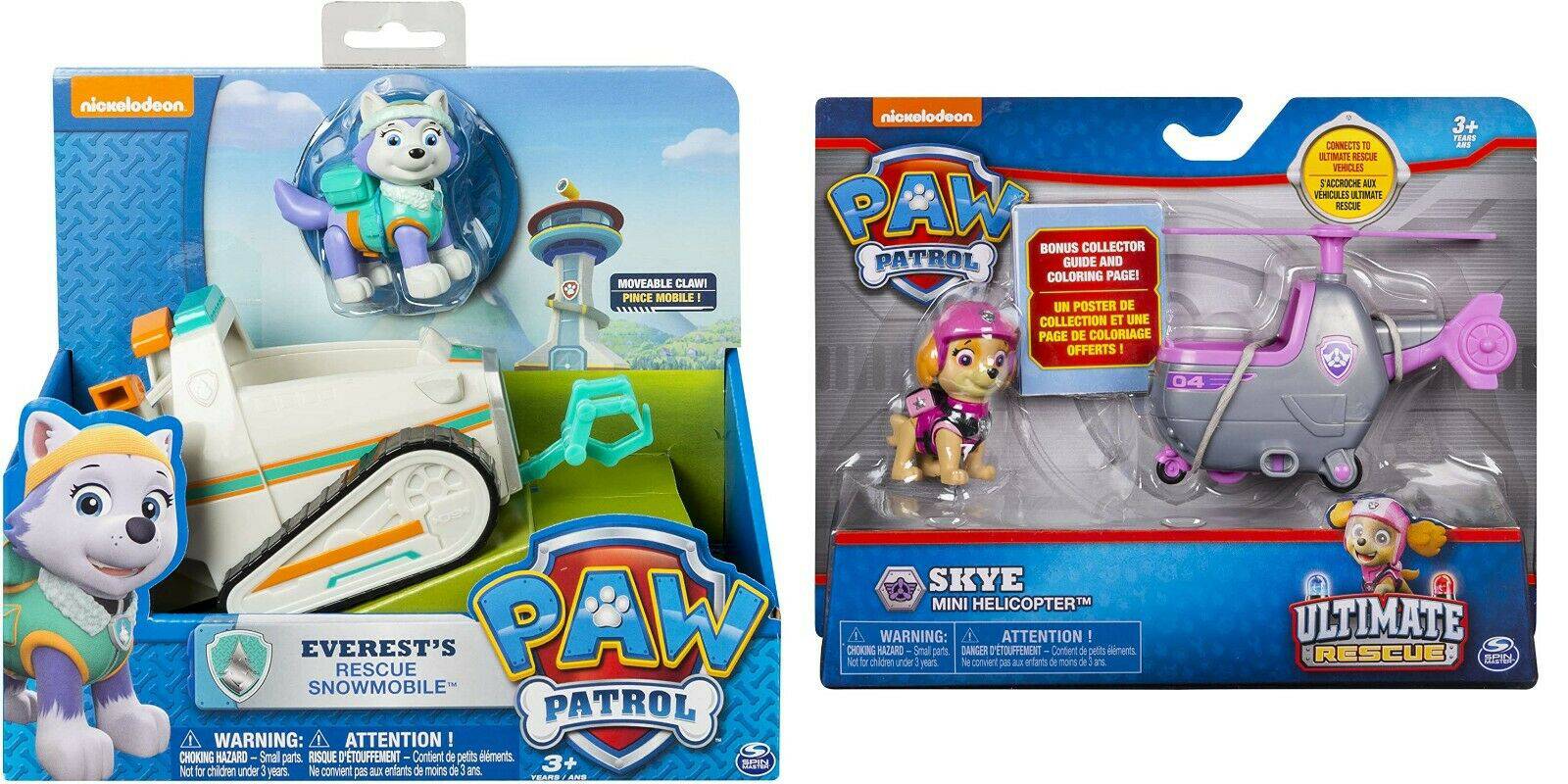 Paw patrol everest snowmobil skyes mini helicopter babylove supplies