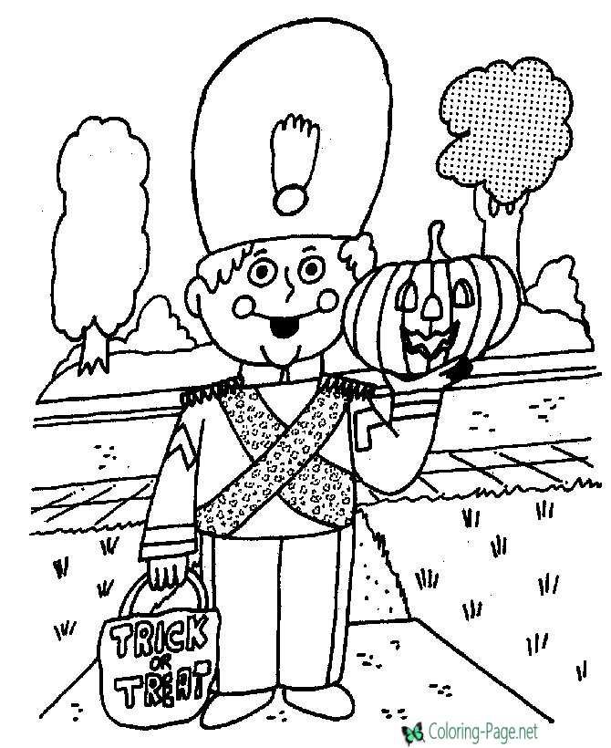Halloween coloring pages military costume