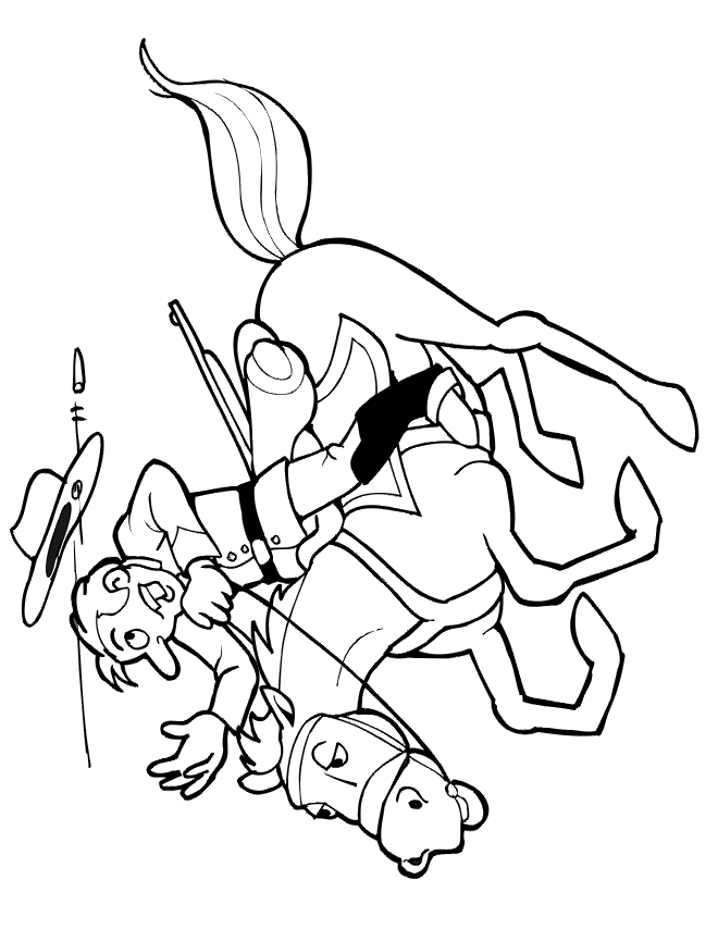 Horse coloring page civil war soldier riding horse