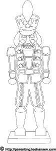 Nutcracker toy soldier christmas coloring page