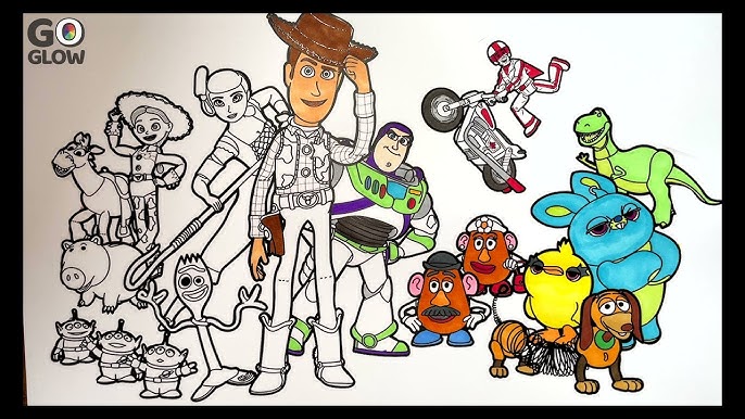Toy story drawing and coloring for kids