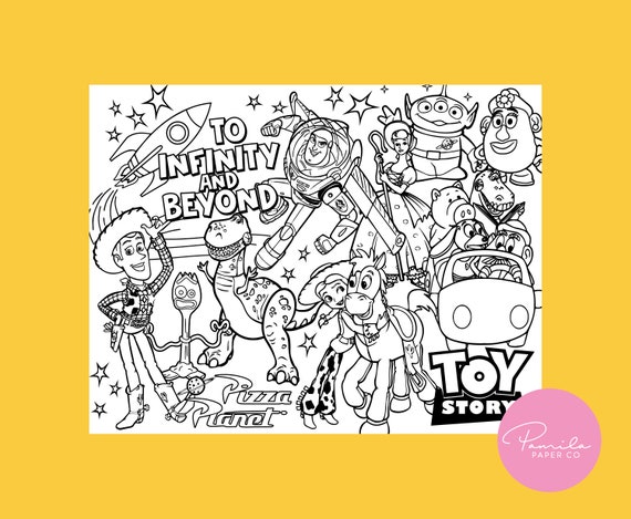 Toy story color page toy story birthday coloring page toy story activity party favor instant download