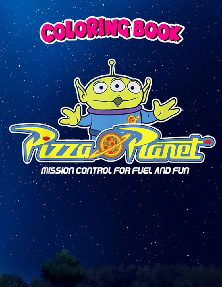 Coloring book pixar toy story alien pizza planet classic t