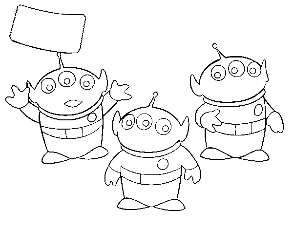 The aliens coloring page