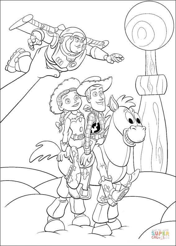 Andy is playing his toys coloring page free printable coloring pages toy story coloring pages disney coloring pages cartoon coloring pages
