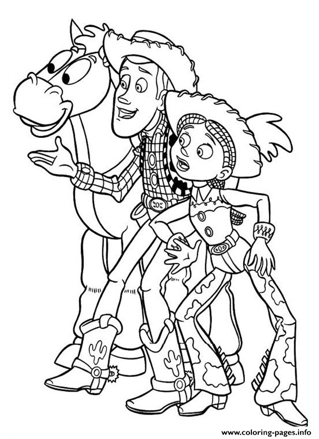 Toy story andy jessie bullseye horse surprise coloring page printable
