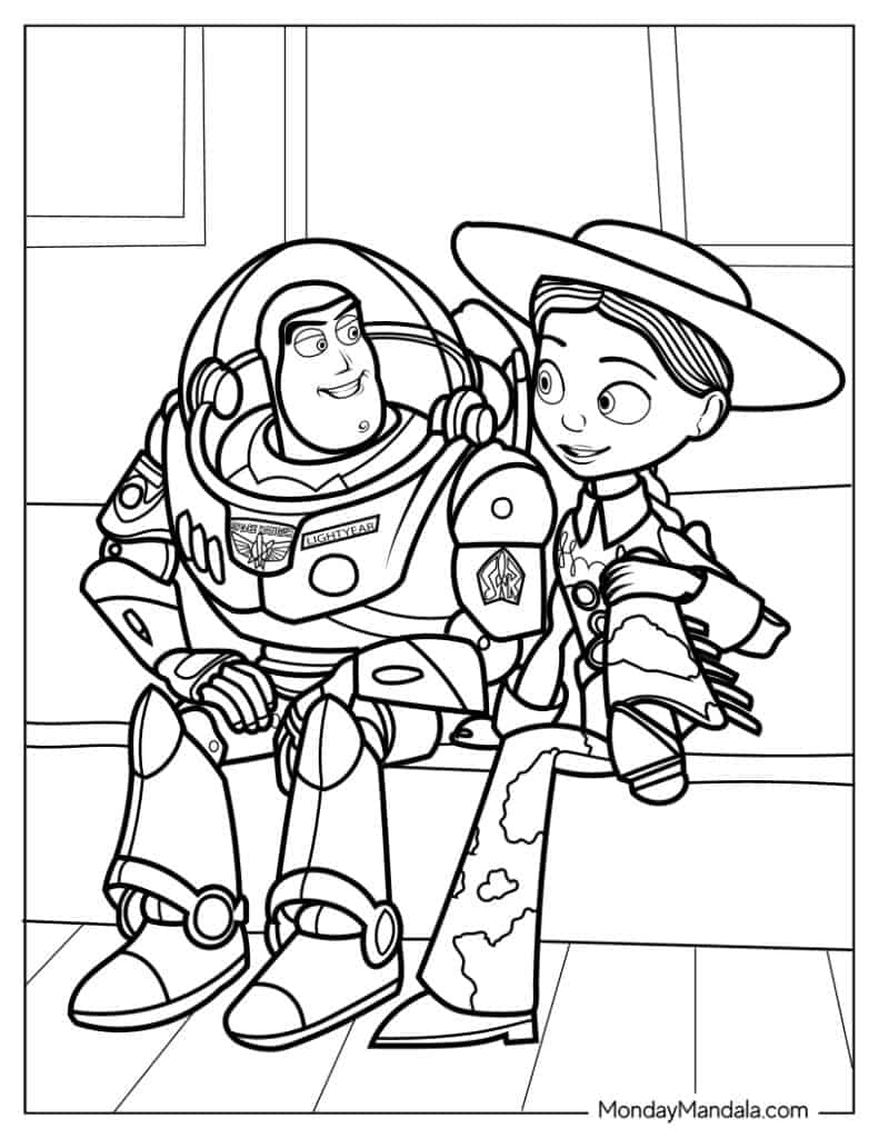 Buzz lightyear coloring pages free pdf printables