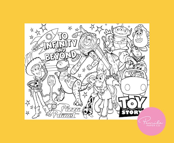 Toy story color page toy story birthday coloring page toy story activity party favor instant download
