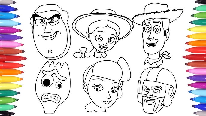 Coloring toy story woody buzz lightyear bo peep coloring book pages