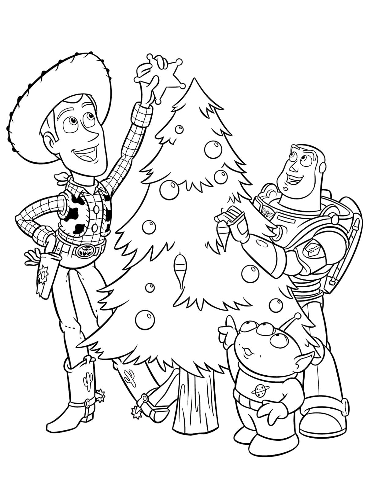 Toy story christmas coloring page
