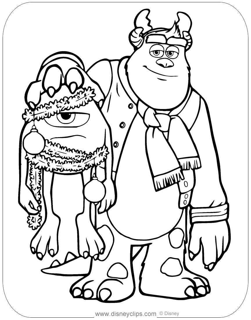 Misc disney characters christmas coloring pages