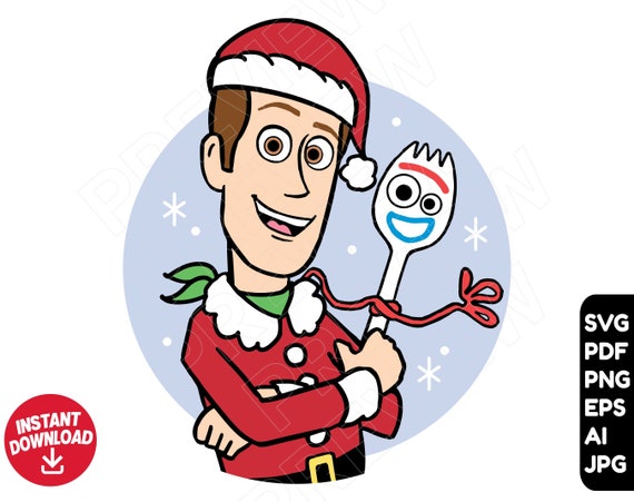 Toy story christmas svg cut file layered by color forky svg woody svg